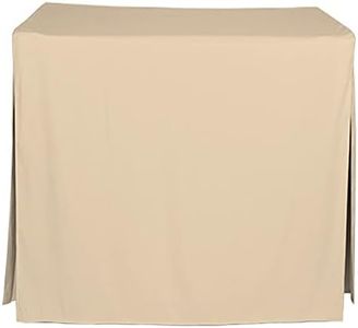 Tablevogue Machine Washable Polyester Solid Fitted Stain Resistant Table Cover Square Tableclothss for Events Wedding Special Occasions Table Cloth 34-inch, Beige