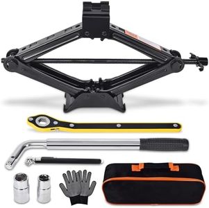 Car Jack Kit Scissor Jack for Car 2 Ton (4409 lbs) Tire Jack Tool Kit Universal Car Emergency Kit with Lug Wrench Tire Changing Kit for Car SUV MPV