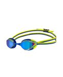 ARENA Unisex Kids Junior Python Swim Racing Goggles for Swimming Ages 6 to 12 Young Competitive Swimmers, Small Frame, Anti-Fog Mirror Lens, Blue/Blue/Lime