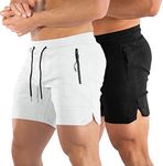 PIDOGYM Men's 5" Gym Workout Shorts,Fitted Jogging Short Pants for Bodybuilding Running Training with Zipper Pockets
