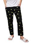 The Souled Store Beer Pattern Mens and Boys Graphic Printed Cotton Pajamas Black