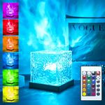 Simile Northern Lights Ocean Wave Projector Light,16 Colors Gradual Rotating Water Cube Lamp,with 4 Lighting Modes,Underwater Lamp Wave with Remote Control for Bedroom,Baby Room,Office Bar Restaurant