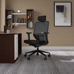 Interio by Godrej Greta High Back Black Body Fabric Ergonomic Chair (Black Ink)