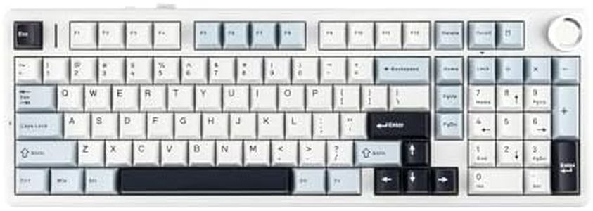 MechLands Aula F99 PRO 96% Mechanical Keyboard, BT5.0/USB-C/2.4GHz Wireless Gaming Keyboard, Hot Swappable Gasket Custom Keyboard with 8000mAH Battery, Knob, RGB Backlits for Win/Mac (White Blue)