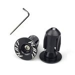 PLATT Bike Bar End Plugs Aluminum MTB Road Bike BMX Handlebar End Caps (Black,1 Pair)