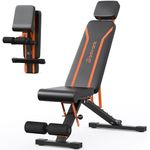 700LBS Adjustable Weight Bench with Headrest - Bonvork Foldable Workout Bench Press with Thickened Steel for Home Gym,Incline Strength Training Exercise Bench for Full Body with 3 Sec Fast Folding