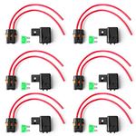 Newdeli Waterproof Inline Fuse Holder 12V with Cover 6 Pack - Automotive/Marine/Vehicle Weatherproof ATO/ATC Blade Fuse Holder 12AWG 30A Protecting Circuits and Electrical Equipment