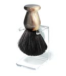 Edwin Jagger Synthetic Fibre Shaving Brush and Drip Stand - Imitation Light Horn, Medium