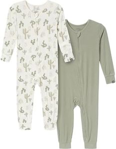 Modern Moments by Gerber Baby Neutral Viscose Tight Fitting Footless Pajamas, Ivory Cactus, 18 Months