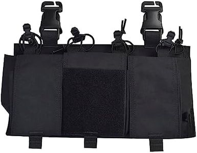 JFFCESTORE Elastic Quadruple Pack Mag Pouch Tactical Magazine Pouch with Utility Pouch Hook-and-Loop on The Back (Black)