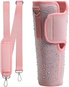 ROTRES Sac pour Bouteille d'eau pour Tasse Stanley, Sac de Transport Bling pour Stanley Quencher, Gobelet Glister en Néoprène avec Poignée et Sangle Réglable pour la Marche Randonnée Camping, Rose