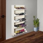 DELITE KOM Metal Shoe Rack for Home | 29" Wide 10 Shelf | Shoe Cabinet for Home with Lock | Double Decker | Wall Mount - DIY | Space Saving Chappal Sandal Shoe Organizer Stand | 100% Powder Coated