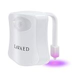 LAVAED Motion Sensor Toilet Night Light,8 Colors Changing Body Motion Sensor Toilet Bowl Seat Lamp for Bathroom (1 Pack)