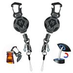 Milletech 2 Pack Heavy Duty Retractable Keychain with Magnetic, Tactical ID Badge Holder Reel, Sturdy and Durable Key Chain with 31.5” Steels Retractable Cord, Key Ring and Lobster Claw Clasp, 9.0oz,