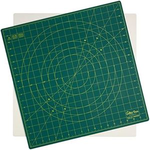 The Quilted Bear Rotating Cutting Mat 18" x 18" - Square 360° Rotating Self Healing Mat with Innovative Locking Mechanism for Quilting & Sewing Your Choice of Colours Available! (Green)