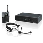 Sennheiser XSW 1‑ME3‑A Wireless Headset Microphone System | ME 3 Cardioid Headset | True Diversity Receiver | 10 Compatible Channels | Ideal for Fitness Instructors, Stage Performers & Presentations