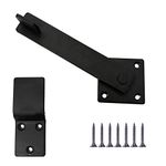 Aiwaiufu Flip Latch Barn Door Fence Gate Latch Lock, 5.5" Heavy Duty Iron, Matte Black