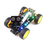 Freenove 4WD Smart Car Kit for Raspberry Pi 4 B 3 B+ B A+, Face Tracking, Line Tracking, Light Tracing, Obstacle Avoidance, Colorful Light, Ultrasonic Camera Servo (Raspberry Pi NOT Included)