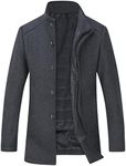 YOUTHUP Mens Wool Coat with Gilet W