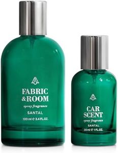 AromaPlan Natural Santal Room Spray & Car Fragrance Kit-Concentrated, Non-Toxic, Odor Eliminator & Long Lasting- Room Spray Air Freshener-Home, Car, Fabrics- 5 Star Hotel Scent Fragrance (100&30 ml)