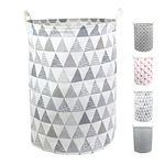 Laundry Basket - Bathroom Storage Laundry Bag - Thick Canvas Hamper Baskets, Bathroom Bin & Washing Baskets - Collapsible Linen Wash Basket For Clothes, Dog Toys, Towels, Bedroom & Bathroom - Grey