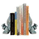 Livfodrm Decorative Bookends for Heavy Books,Heavy Duty Book Ends for Shelves, Cast Iron Squirrel Book Stoppers Organizer,Cute Bookend Decor Glod Green 2PCS