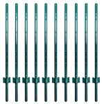 ARIFARO Fence Posts 4 Feet Sturdy Duty Metal Fence Post, Pack of 10, No Dig Garden U Post for Wire Fencing Steel Post for Yard, Outdoor Wire