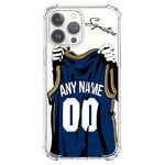 VNGDA Custom Name & Number - New Orleans Basketball Jersey - Clear Case for iPhone 16 15 Pro Max 14 13 12 11 Xs Max Xr SE3 8 7 6 Plus 11 Pro Mini,with 4 Shockproof Corners Customized Transparent Case