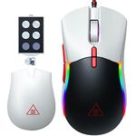 EKSA Gaming Mouse Wired, USB Mice with RGB Backlit, 6 Adjustable DPI Up to 12000, Ergonomic Gamer Laptop 7 Programmable Buttons, PC/Mac Computer White