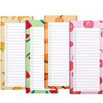 4 Magnetic Notepads for Refrigerator Grocery List Magnet Pad for Fridge magnetic grocery list pad for fridge 50 Sheets Per Note Pads (4 Fruits)