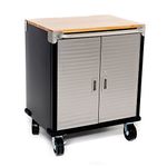 Seville Classics Garage Metal 2 Door Cabinet On Castors Commercial Quality