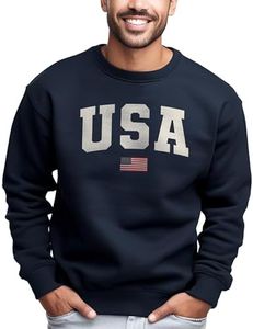 United BLVD USA Fourth of July Holiday Unisex Sweatshirt | Comfortable Patriotic Pullover for Men & Women| Perfect for Celebrating Independence Day & Casual Everyday Wear (3XL, Navy)