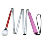 6-Section Aluminum Blind Cane,Reflective Red, Folding Walking Stick for Blind People (155cm (61inch), Pink Handle)