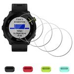 iDaPro [4 Pack] Screen Protector for Garmin Forerunner 55 Smartwatch + Silicone Anti-dust Plugs, Tempered Glass Anti-Scratch Bubble-Free