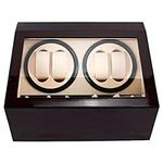 Homend Luxury 4+6 Automatic Watch Winder Deluxe Wooden Dual Automatic Motor Rotating Watches Display Storage Box