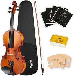 Mendini by Cecilio 12-Inch MA350 Satin Antique Solid Wood Viola with Case, Bow, Rosin, Bridge and Strings