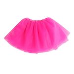 Women's Tutus Elastic Waist 3 Layered Tutus for Girls Puffy Birthday Running Skirt Underskirt, Hot Pink, One Size