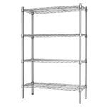 Auslar 4-Shelf Storage Shelves Heavy Duty 4 Tiers Standing Shelf Units Adjustable Wire Rack, Chrome