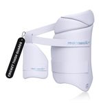 moonwalkr Thigh Guard 2.0 Protective Gear for Batter’s Height (4’9”- 5’3”) Cricket Thigh Pad Cricket Accessories & Equipment Safeguarding Both Your Outer and Inner Thighs White (Small, Right Hand)