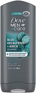 Dove Men+Care Relaxing Blue Eucalyptus + Birch Body and Face Wash with 24-Hour Nourishing Micromoisture Technology Body Wash for Men 400 ml
