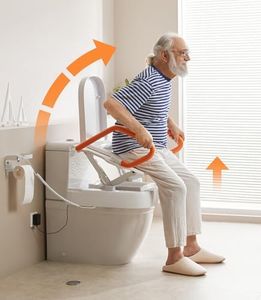 VOCIC Electric Raised Toilet Seat, Electric Toilet Seat Lift, Powered Toilet Seat Riser with Handles, Toilet Lift Seat for Elderly, Support to 330LBS, AX12