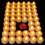 TANSUNG 96 Pcs White Flameless Tealight Candles, Batteries Included, Realistic Tea Lights Candles, Flickering Bright Tealights, Unscented Battery Operated Candles