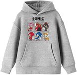 Bioworld Sonic the Hedgehog Modern Characters Youth Heather Grey Graphic Hoodie