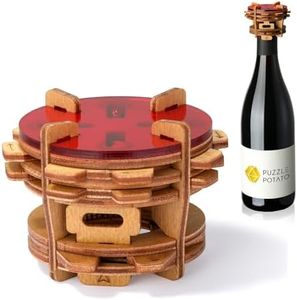 Puzzle Potato - Wine Bottle Puzzle - Brain Teaser Game for Adults - Bottle Lock Puzzle - Unique Gift Idea for Birthdays
