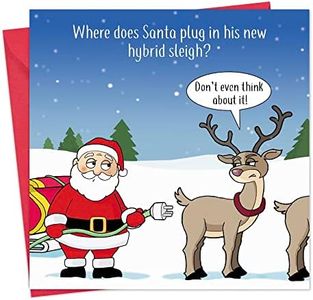 Twizler Merry Christmas Card with Hybrid Sleigh - Funny Christmas Card - Xmas Card - Happy Christmas Card - Womens Christmas Card - Mens Christmas Card - Male Christmas Card - Female Christmas Card