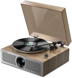 NUOBAKE Vinyl Record Player with Bluetooth & Speakers,Turntable for Vinyl Records w/AT-3600L Cartridge, Hi-Fi Sound, Phono Preamp, Vintage Wood Grain LP Player