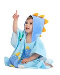 TONWHAR Kids Bath/Pool/Beach Hooded Poncho Towel - Cartoon Animal Pattern Cotton Beach Towel for Infant Boys Girls, 1-9 Years (New Dinosaur, 1-4 Years)