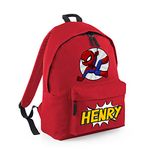 Superhero Bag, Personalised Backpack, Gift For Kids, Boy, man Cartton Bag, Birthday, Christmas Fashion Backpack for Nursery, Bookbags, Rucksack Shoulder Bag. (Classic Red)