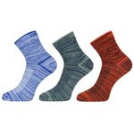 adidas Flat Knit Men's Ankle Cut Cotton Socks - 3 Pairs (6N) (AD-0960) WHITE/COLL NAVY/BLACK