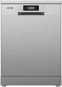 HYE Freestanding Dishwasher Machine – 60cm Full Size, 14 Place Settings, 9 Programmes with Quick Wash & Eco, Silver, Delay Timer, E Rated, 49dB, Cutlery Basket – DW0114PS04 [2025]